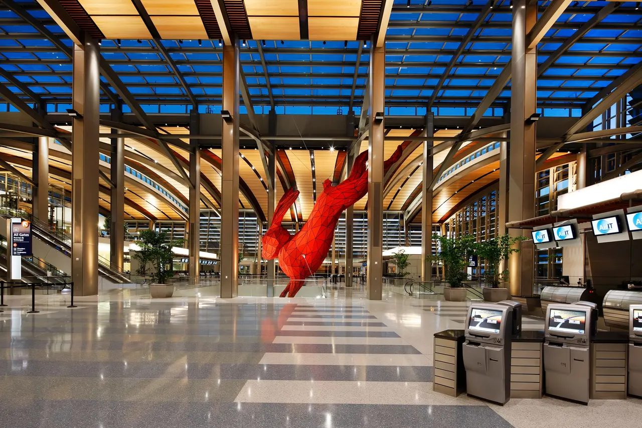 Red Rabbit Sacramento International Airport, Sacramento, CA. Artist Lawrence Argent, Denver, CO | photograph by Ed Asmus